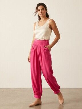 RODIER Paris Vintage 100% Silk Balloon Pants – Rare & Striking!